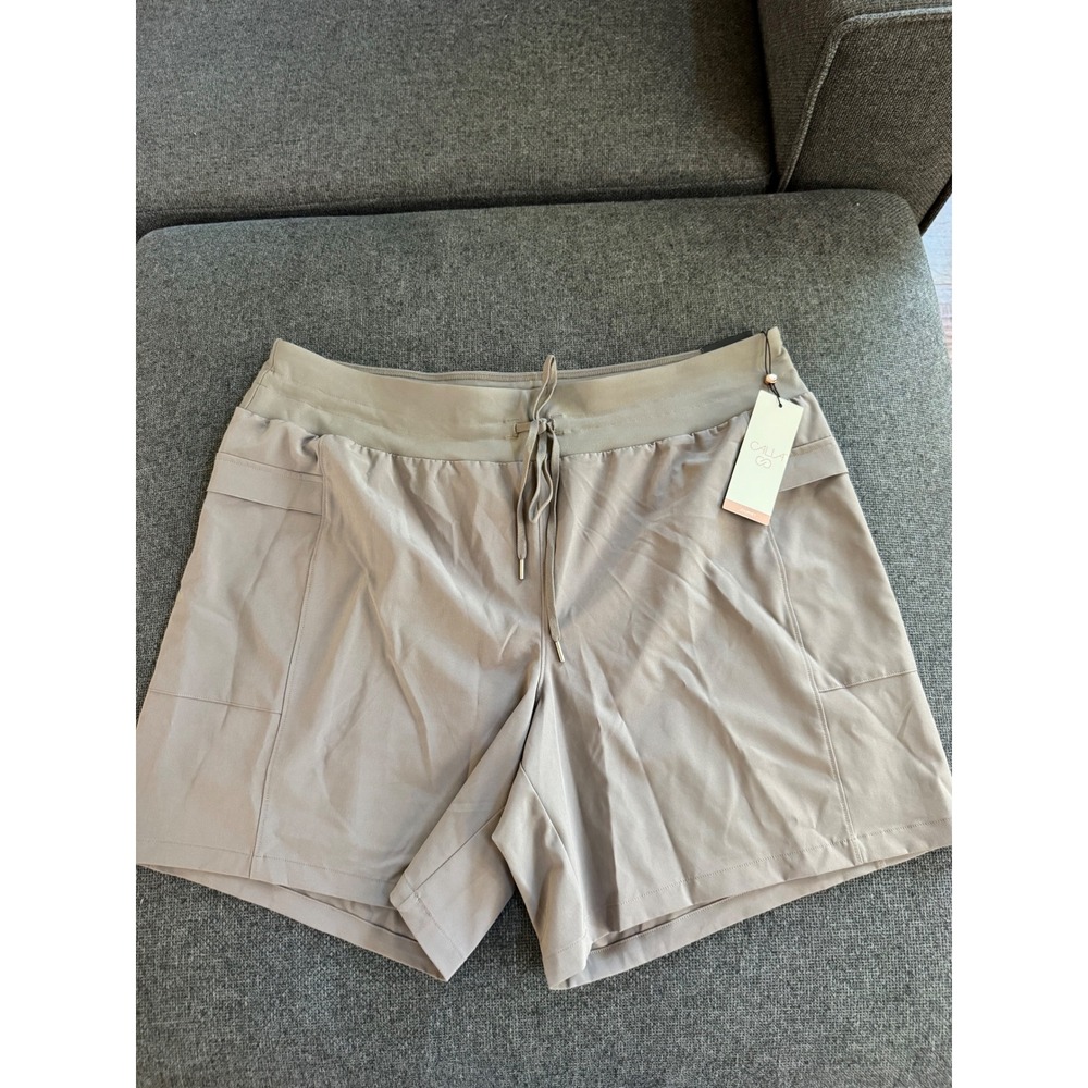 Calia Journey Collection Mid-Rise Shorts Womens XXL Taupe Grey NWT‎